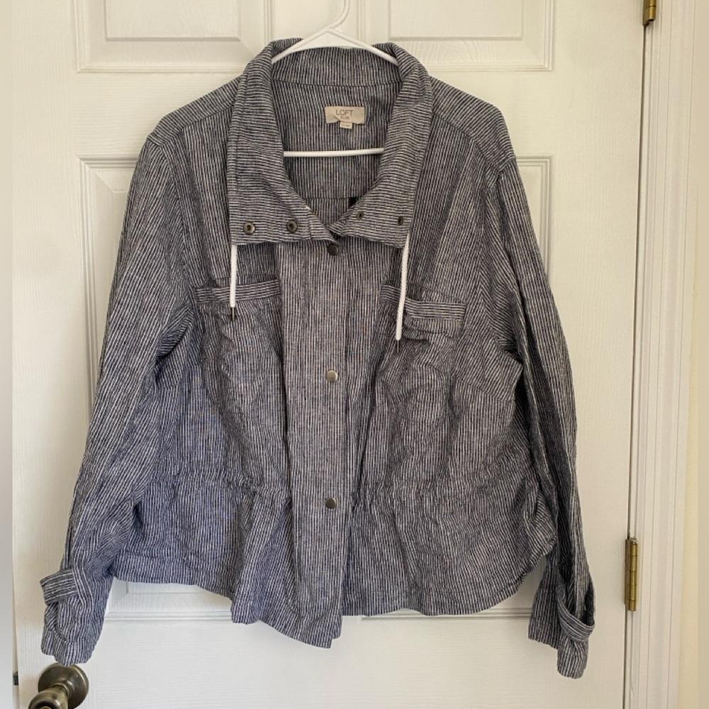 LOFT Striped Utility Jacket